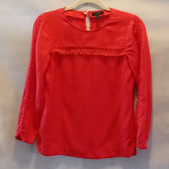 ♥️J. Crew 100% Linen Bright Orange 00/XXS - Picture 2 of 14